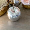Inspire Me! Home Decor Shiny Hammered Silver Ceramic Apple