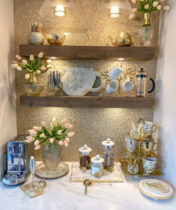 Inspire Me! Home Decor Gold Or Silver Metal Floral Glass Canisters With Marble Lid-With Metal Rim (3 Sizes) (2 Colors) 34 Inspire Me! Home Decor Gold Or Silver Metal Floral Glass Canisters With Marble Lid-With Metal Rim (3 Sizes) (2 Colors)