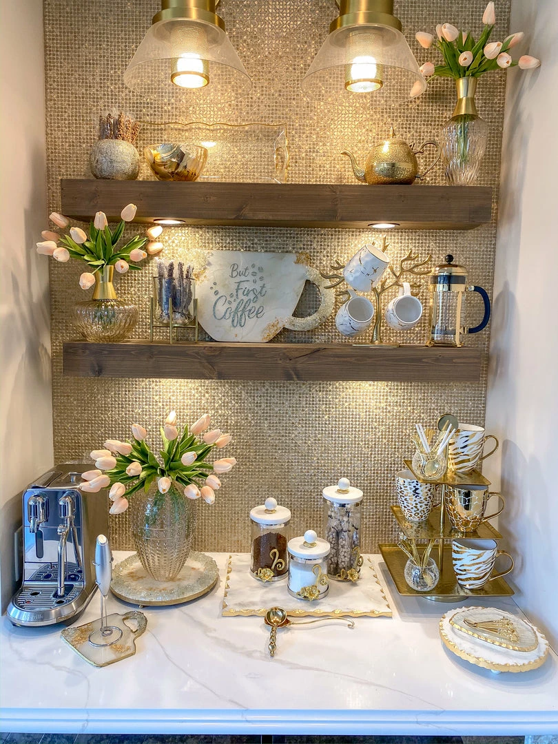 Inspire Me! Home Decor Gold Or Silver Metal Floral Glass Canisters With Marble Lid-With Metal Rim (3 Sizes) (2 Colors) 18 Inspire Me! Home Decor Gold Or Silver Metal Floral Glass Canisters With Marble Lid-With Metal Rim (3 Sizes) (2 Colors)