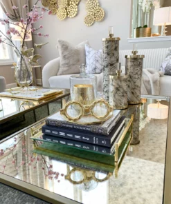 Inspire Me! Home Decor Marbled Pattern Decorative Jars (3 Sizes Available)