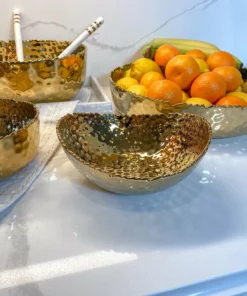 Inspire Me! Home Decor Gold Oval Hammered Porcelain Bowl 19 Inspire Me! Home Decor Gold Oval Hammered Porcelain Bowl