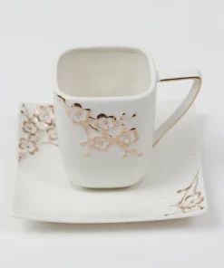 Inspire Me! Home Decor Tea Set With Gold Floral Design (3 Items Sold Separately)
