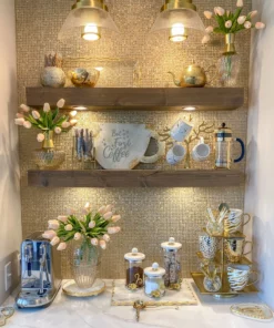 Inspire Me! Home Decor Gold Or Silver Metal Floral Glass Canisters With Marble Lid-With Metal Rim (3 Sizes) (2 Colors) 32 Inspire Me! Home Decor Gold Or Silver Metal Floral Glass Canisters With Marble Lid-With Metal Rim (3 Sizes) (2 Colors)