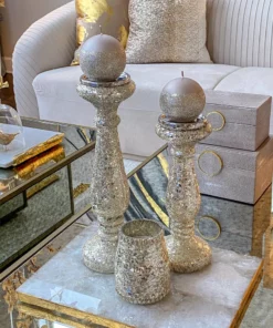 Inspire Me! Home Decor Jeweled Glass Candle Holders (2 Sizes)