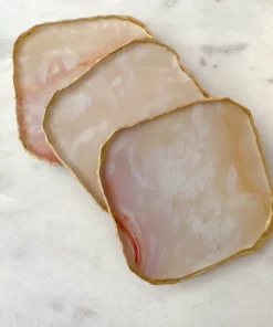 Inspire Me! Home Decor Coaster W/ Gold Trim (2 Colors) Price For 1