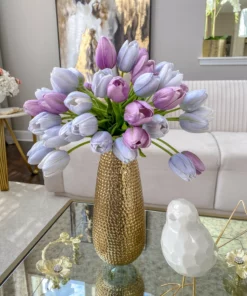 Inspire Me! Home Decor Real Touch Purple Tulip Bundle (3 Shades)