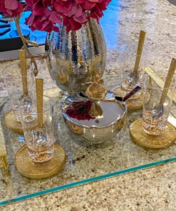 Inspire Me! Home Decor Bowl With Gold Floral Handle