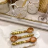 Inspire Me! Home Decor Gold Hammered Handle Wooden Tea Spoon (Set Of 4)