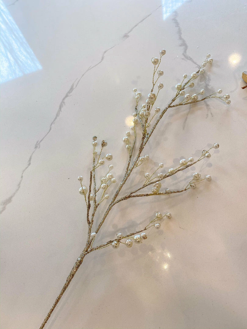Inspire Me! Home Decor Gold Glitter Pearl Stem 4 Inspire Me! Home Decor Gold Glitter Pearl Stem