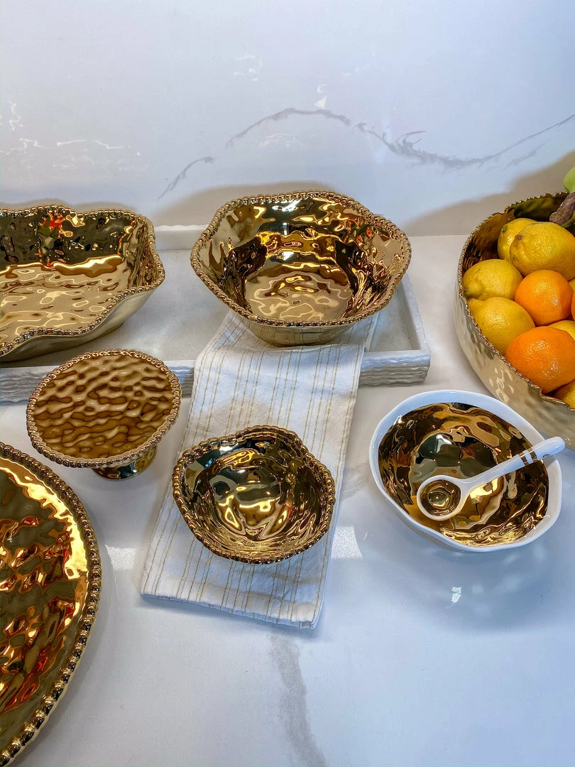 Inspire Me! Home Decor Gold Wavy Beaded Bowls (2 Sizes) 8 Inspire Me! Home Decor Gold Wavy Beaded Bowls (2 Sizes)