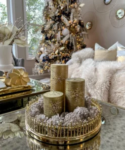 Inspire Me! Home Decor Golden Swirl Candle (3 Sizes)