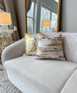 Cloud9d PILLOWS, RUGS, & THROWS Elise Ivory Gold Pillow - 20