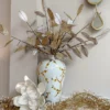 Inspire Me! Home Decor Floral Stems Gold And White Leaf Stem With Bead Detail 2 Inspire Me! Home Decor Floral Stems Gold And White Leaf Stem With Bead Detail