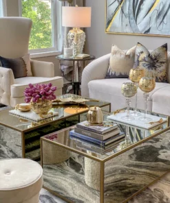 Inspire Me! Home Decor Gold Detailed Goblet Set Of 3