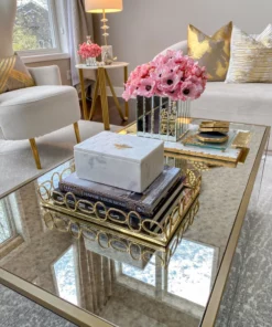 Inspire Me! Home Decor Marble Box With Metal Bee Inlay