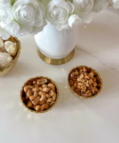 Inspire Me! Home Decor Set Of 2 Gold Hammered Snack Bowls