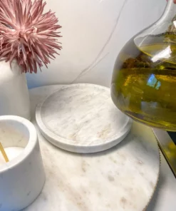 Inspire Me! Home Decor Glass Decanter With Round Marble Topper And Base