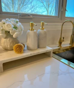 Inspire Me! Home Decor Gold Marble Soap Dispenser