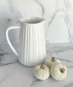 Inspire Me! Home Decor Mini Cream Velvet Decorative Pumpkin