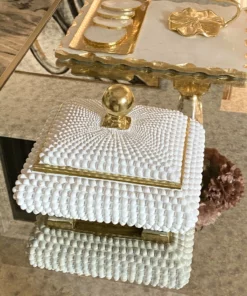 Inspire Me! Home Decor Cream Studded Box W/ Gold Detailing 15 Inspire Me! Home Decor Cream Studded Box W/ Gold Detailing