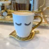 Inspire Me! Home Decor Eyelash Mug W/ Gold Handle