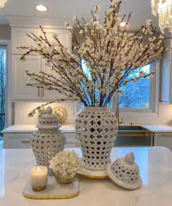 Inspire Me! Home Decor White Ceramic Pierced Ginger Jar (2 Sizes) 18 Inspire Me! Home Decor White Ceramic Pierced Ginger Jar (2 Sizes)