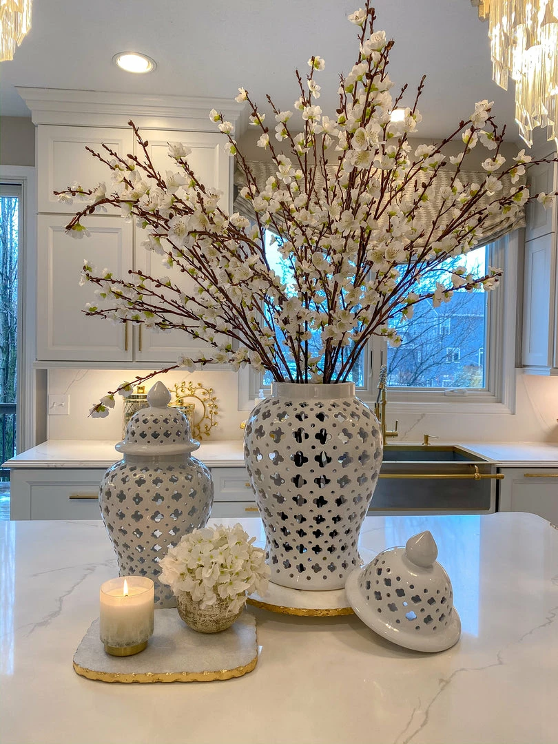 Inspire Me! Home Decor White Ceramic Pierced Ginger Jar (2 Sizes) 10 Inspire Me! Home Decor White Ceramic Pierced Ginger Jar (2 Sizes)