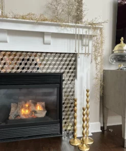 Inspire Me! Home Decor Gold Bead Floor Candle Stick (3 Sizes)