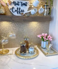 Inspire Me! Home Decor Hammered Glass Canister W/ Gold Leaf Lid (3 Sizes)