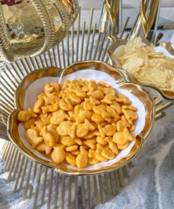 Inspire Me! Home Decor Gold Edge Flower Bowl