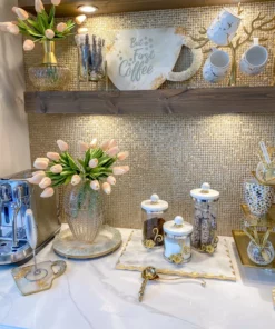 Inspire Me! Home Decor Round White Resin Tray/Trivet