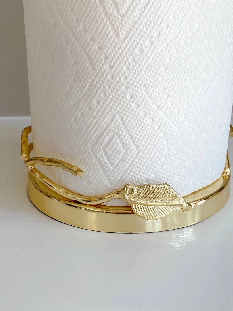 Inspire Me! Home Decor Gold Leaf Detailed Paper Towel Holder 5 Inspire Me! Home Decor Gold Leaf Detailed Paper Towel Holder