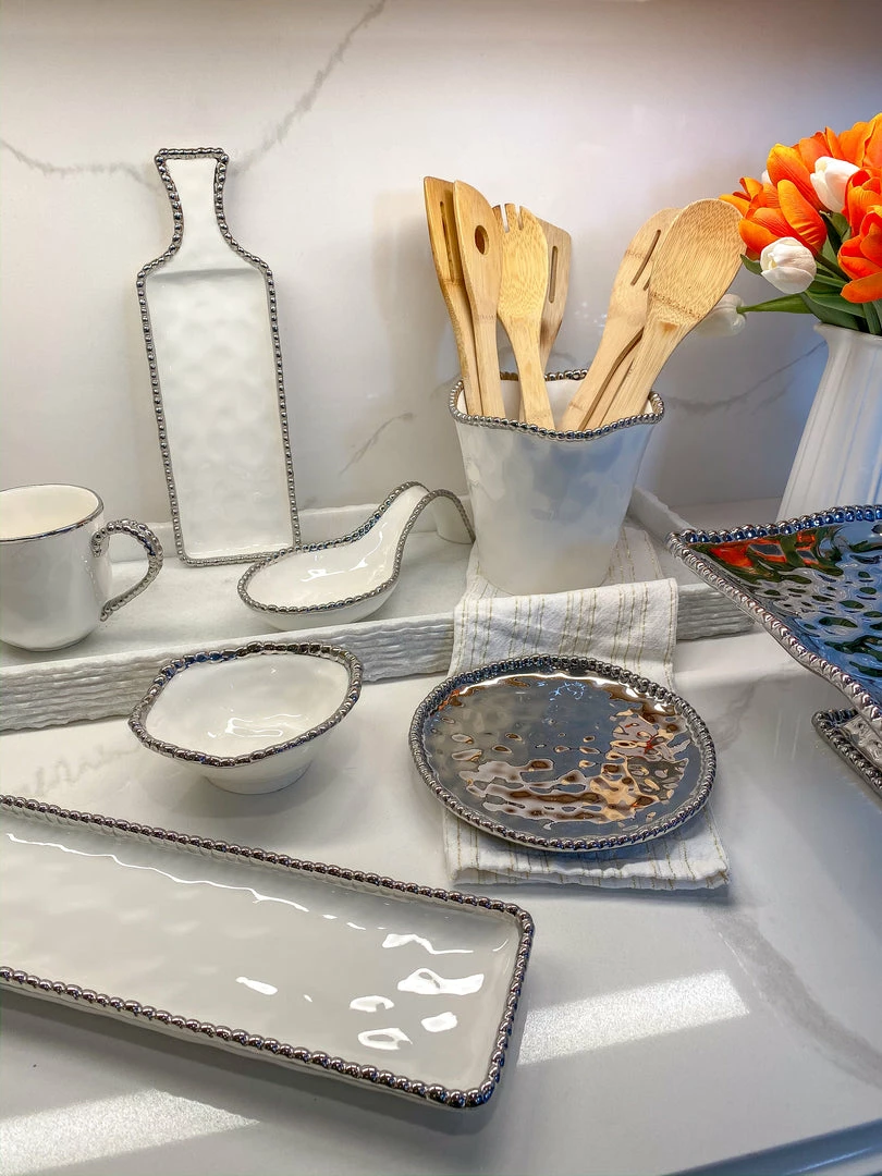 Inspire Me! Home Decor Silver Beaded Plate 3 Inspire Me! Home Decor Silver Beaded Plate