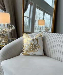 Cloud9d PILLOWS, RUGS, & THROWS Elise Ivory Gold Pillow - 20