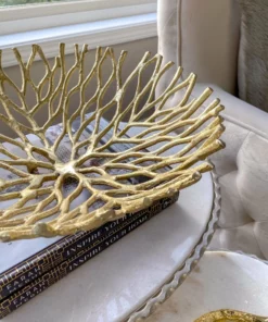 Inspire Me! Home Decor Gold Metal Branch Bowls (2 Sizes)