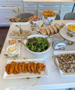 Inspire Me! Home Decor White Ceramic Bowl With Gold Leaf Details (2 Sizes) 13 Inspire Me! Home Decor White Ceramic Bowl With Gold Leaf Details (2 Sizes)