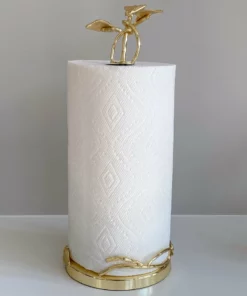 Inspire Me! Home Decor Gold Leaf Detailed Paper Towel Holder