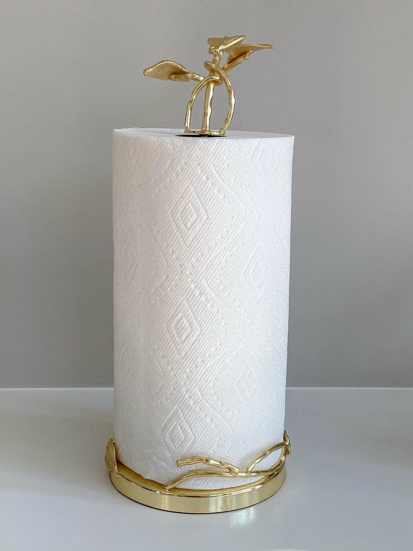Inspire Me! Home Decor Gold Leaf Detailed Paper Towel Holder 3 Inspire Me! Home Decor Gold Leaf Detailed Paper Towel Holder