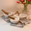 Inspire Me! Home Decor Marble Mortar And Pestle With Wooden Handle (3 Styles) KITCHEN