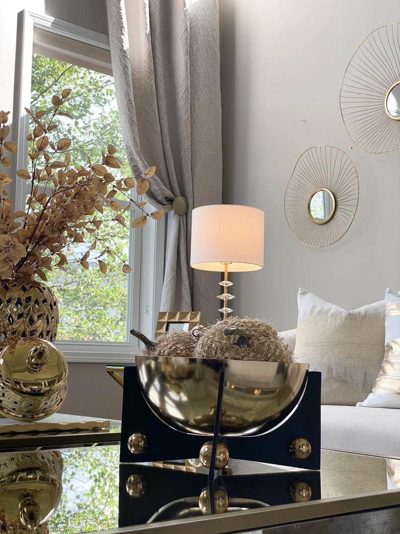 Inspire Me! Home Decor Gold Metal Bowl With Black Base (3 Sizes) 6 Inspire Me! Home Decor Gold Metal Bowl With Black Base (3 Sizes)