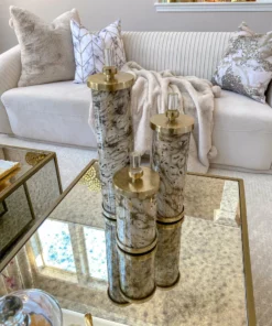Inspire Me! Home Decor Marbled Pattern Decorative Jars (3 Sizes Available)