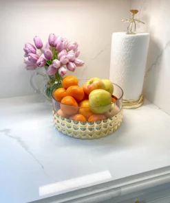 Inspire Me! Home Decor Oversized Gold Studded Glass Bowl