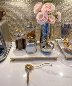 Inspire Me! Home Decor Silver And Gold Flower Top Canister (3 Sizes)