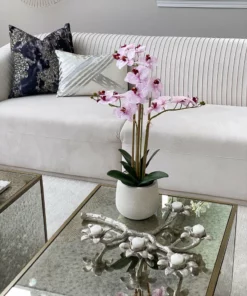 Inspire Me! Home Decor Pink Faux Orchid Potted Faux Plant