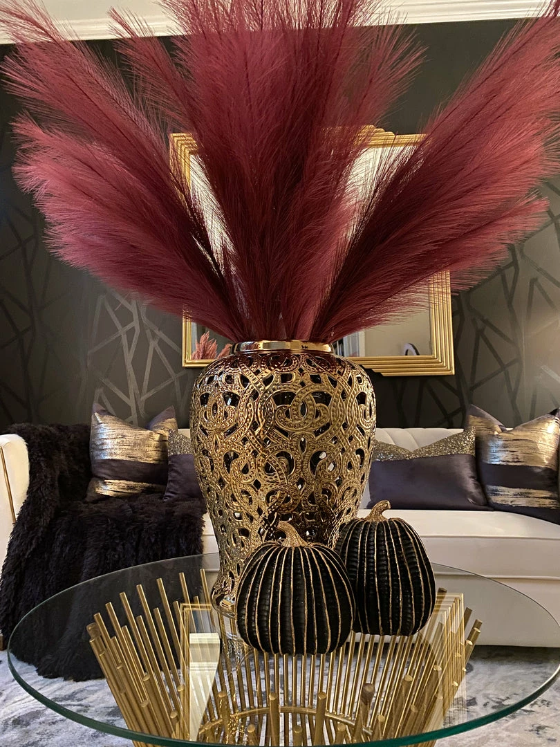 Inspire Me! Home Decor Black Resin Pumpkins With Gold Glitter (Set Of 2) 3 Inspire Me! Home Decor Black Resin Pumpkins With Gold Glitter (Set Of 2)