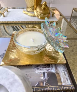 Inspire Me! Home Decor Crystal Lotus Top Candle (2 Colors)