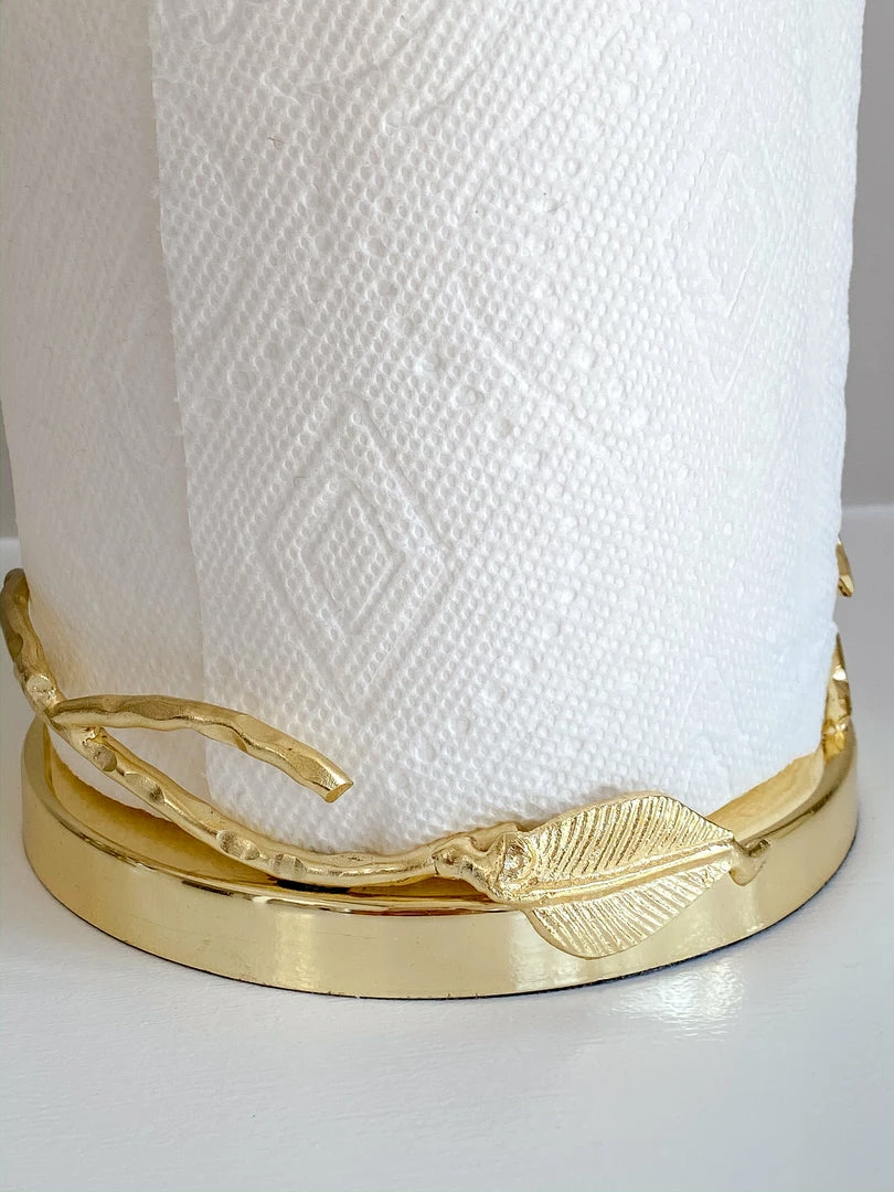 Inspire Me! Home Decor Gold Leaf Detailed Paper Towel Holder 6 Inspire Me! Home Decor Gold Leaf Detailed Paper Towel Holder