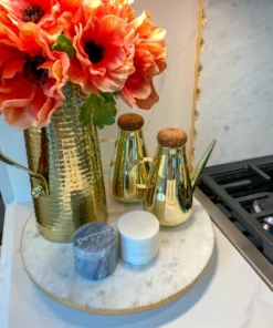 Inspire Me! Home Decor Black And White Marble Salt And Pepper Containers