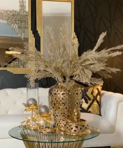 Inspire Me! Home Decor Glass Candle Holders On Gold Floral Stand (2 Sizes)