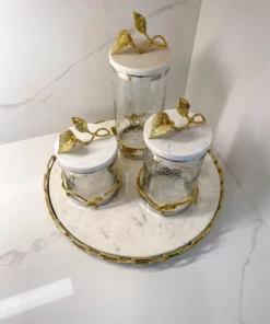 Inspire Me! Home Decor Marble And Gold Metal Leaf Branch Canisters- With Metal Rim (3 Sizes) 28 Inspire Me! Home Decor Marble And Gold Metal Leaf Branch Canisters- With Metal Rim (3 Sizes)